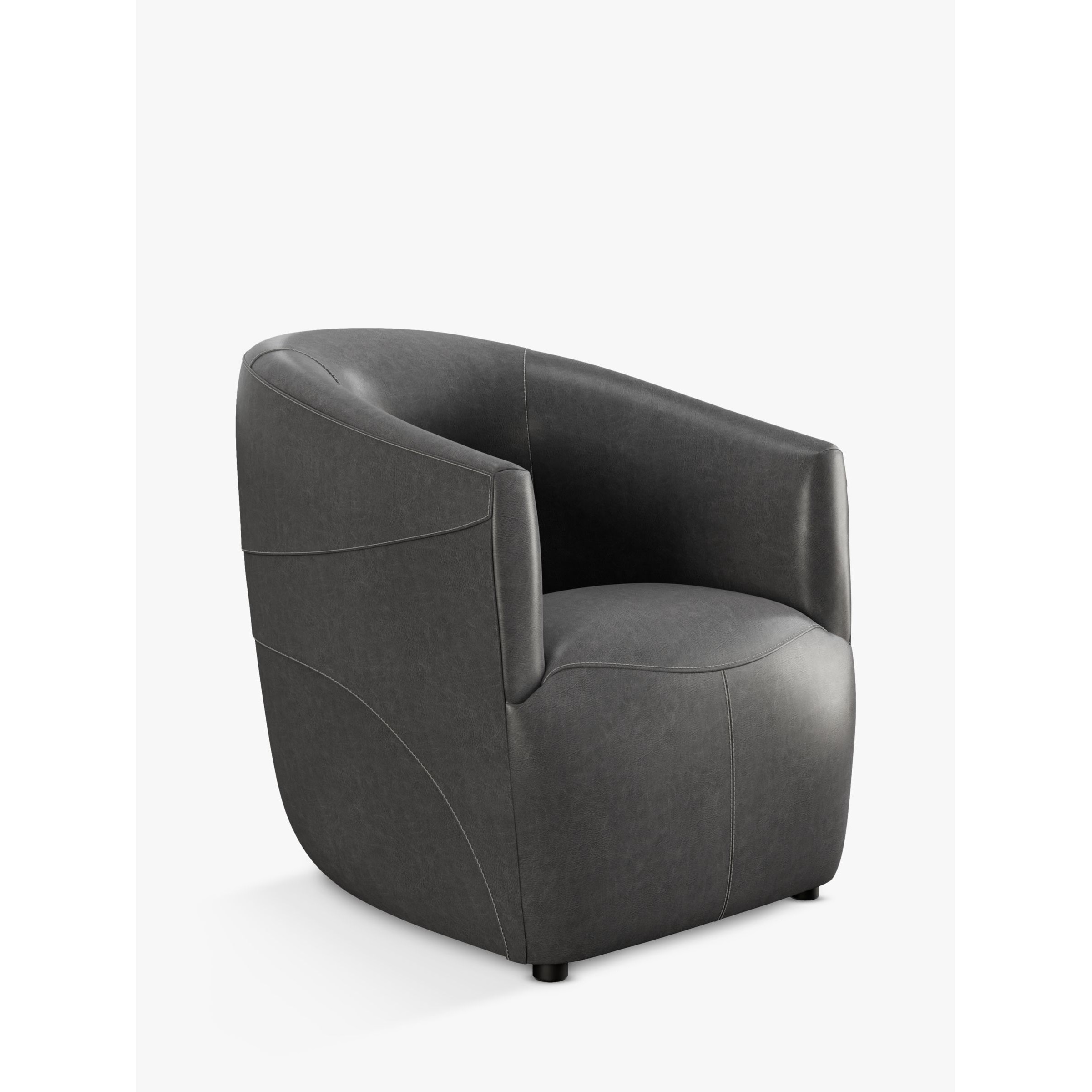 At The Helm Hammond Leather Tub Chair, Dark Leg