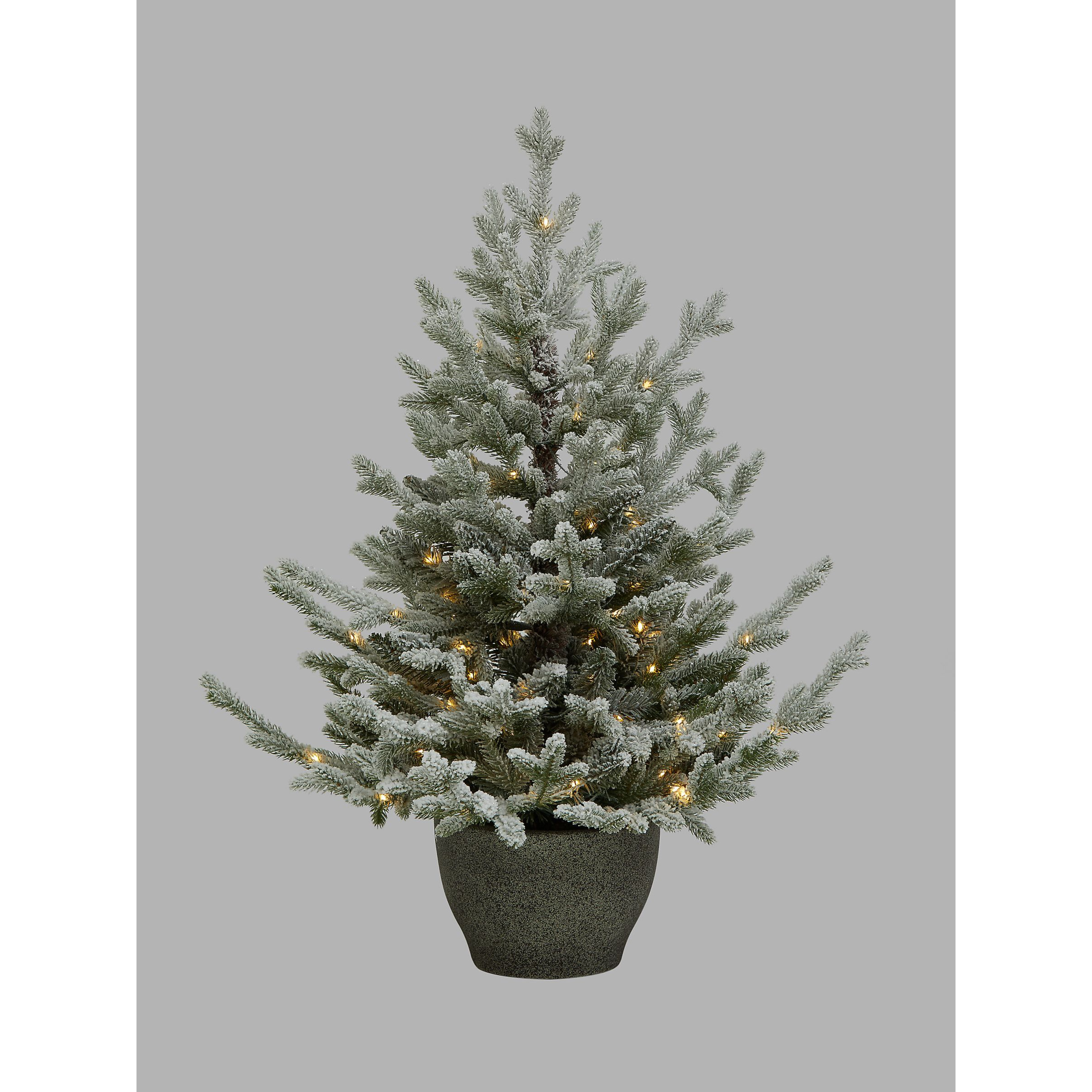 John Lewis Cotswold Snowy Potted Pre-lit Christmas Tree, 3ft