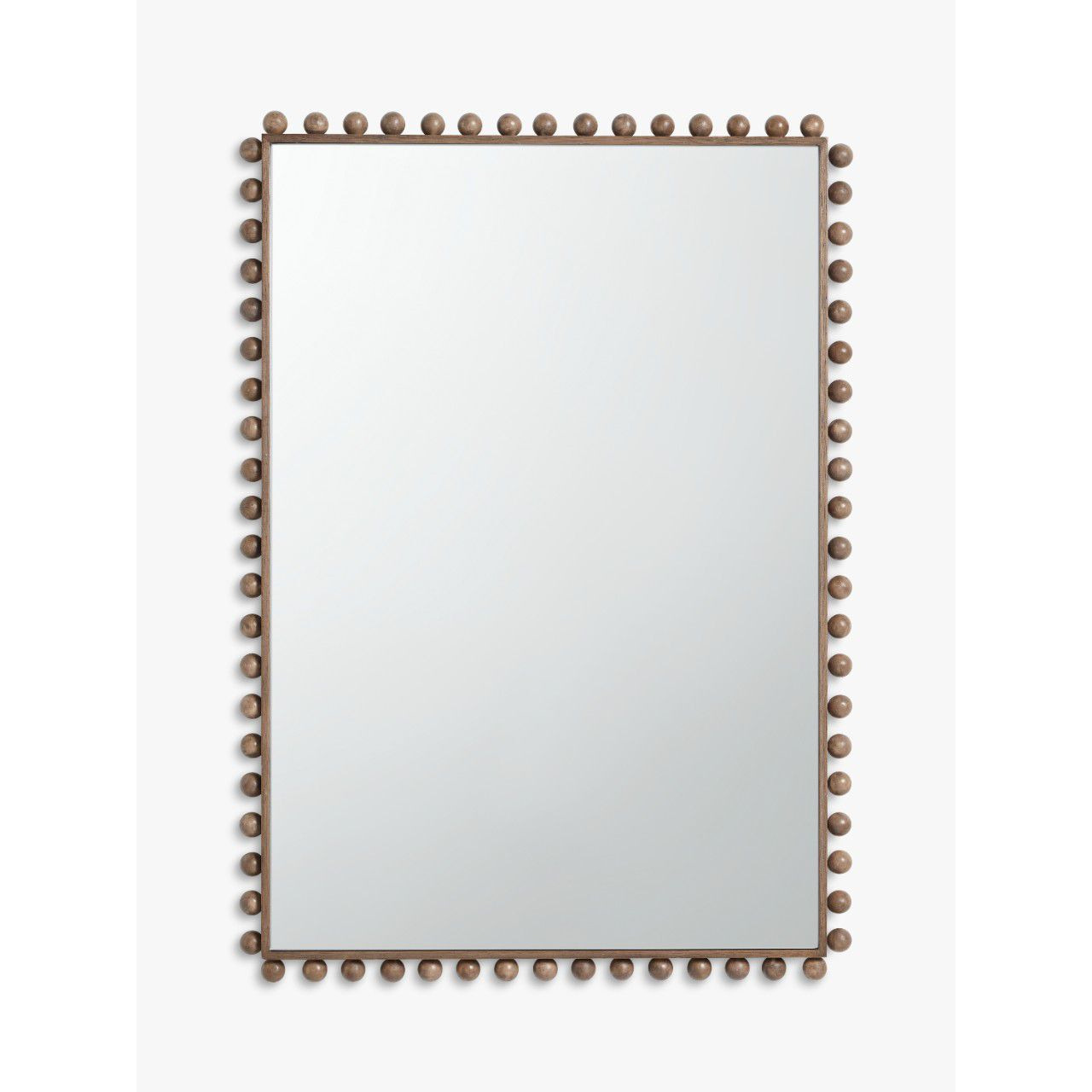 John Lewis Bobbin Rectangular Wood Frame Wall Mirror, 85 x 60cm, Natural - image 1