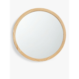 John Lewis Slim Solid Oak Wood Round Wall Mirror