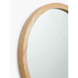 John Lewis Slim Solid Oak Wood Round Wall Mirror - thumbnail 2