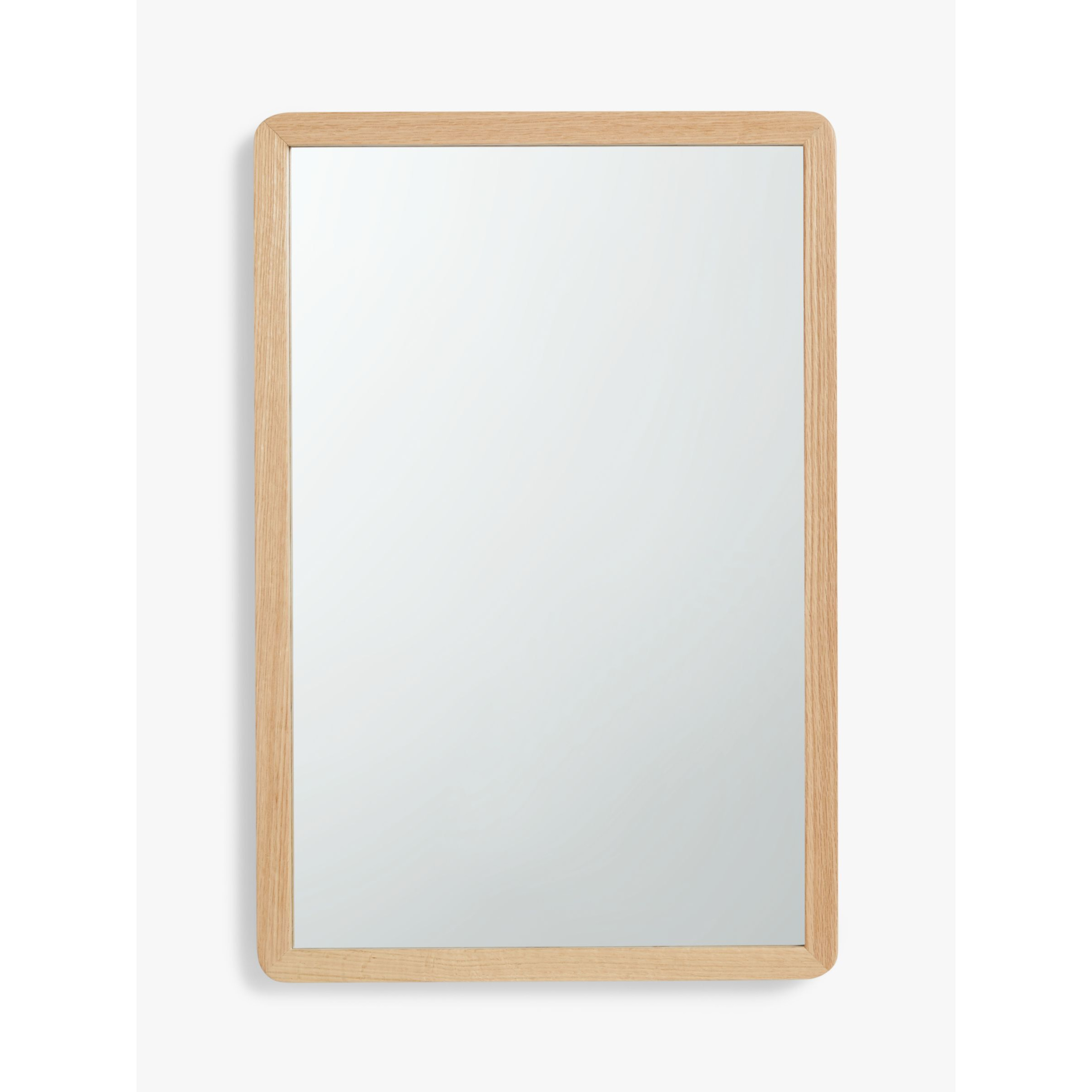 John Lewis Slim Solid Oak Wood Rectangular Wall Mirror, 75 x 50cm - image 1