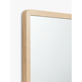 John Lewis Slim Solid Oak Wood Rectangular Wall Mirror, 75 x 50cm - thumbnail 2