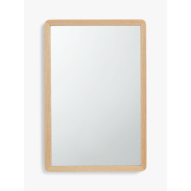 John Lewis Slim Solid Oak Wood Rectangular Wall Mirror, 75 x 50cm - thumbnail 1