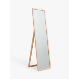 John Lewis Slim Solid Oak Wood Full-Length Cheval Mirror, 160 x 42cm - thumbnail 1