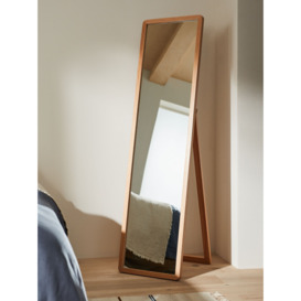 John Lewis Slim Solid Oak Wood Full-Length Cheval Mirror, 160 x 42cm - thumbnail 2