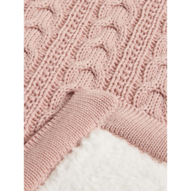 John Lewis Cable Knit Sherpa Fleece Baby Blanket - thumbnail 2