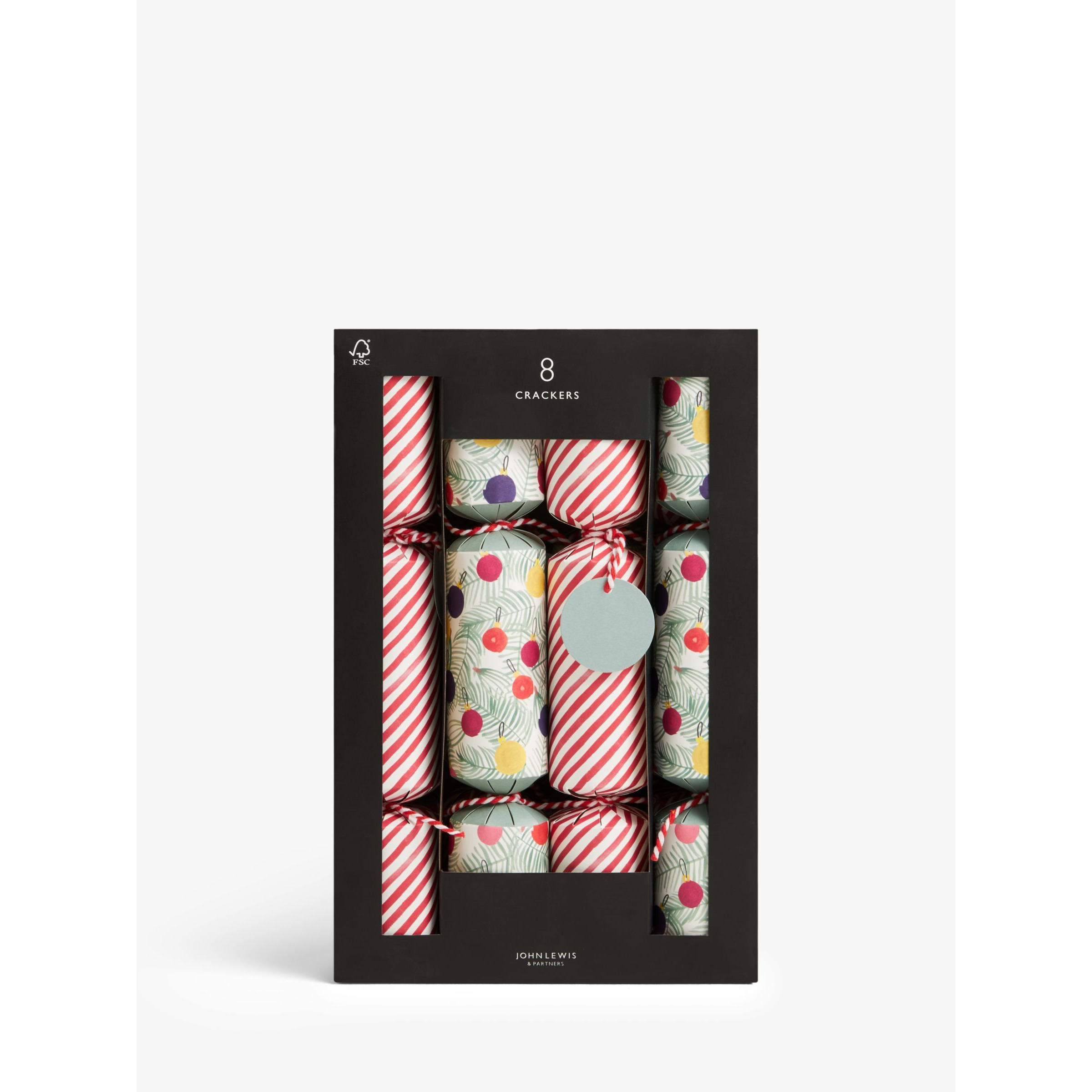 John Lewis Rainbow Time Capsule Bauble Crackers, Pack of 8, Multi