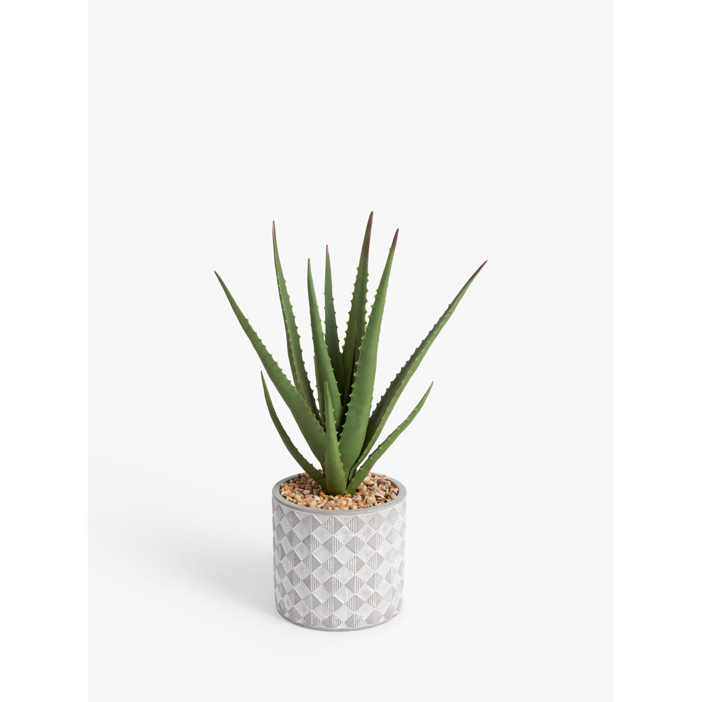John Lewis Artificial Large Aloe Plant & Concrete Pot - image 1