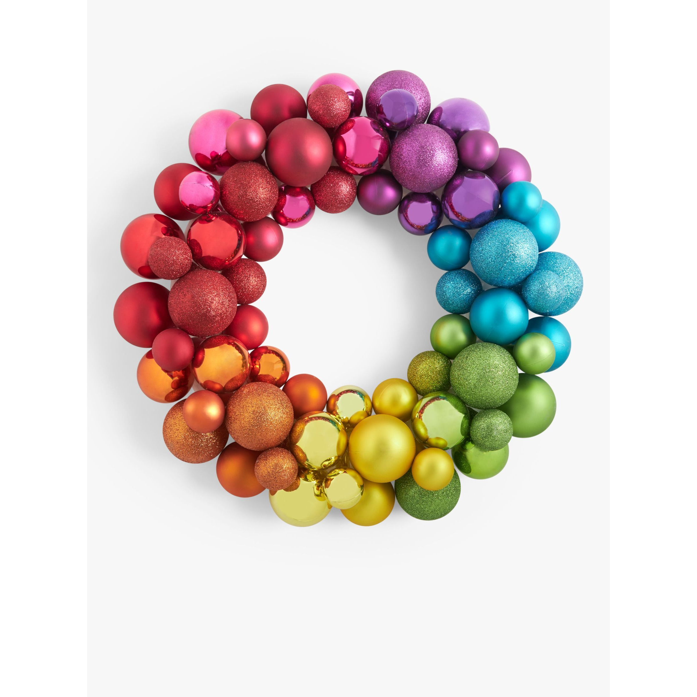 John Lewis Rainbow Time Capsule Rainbow Bauble Wreath