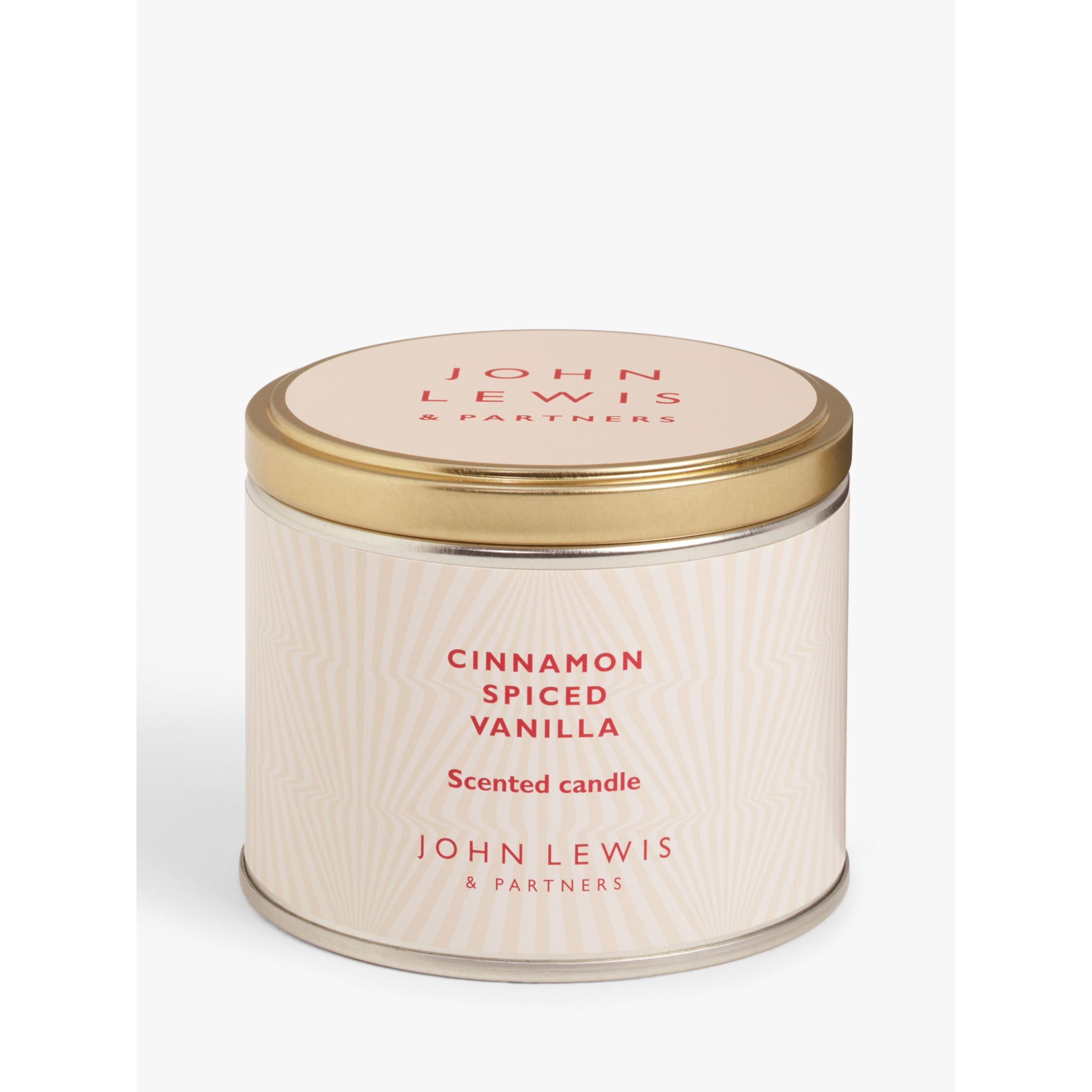 John Lewis Cinnamon Spiced Vanilla Scented Candle Tin, 147g