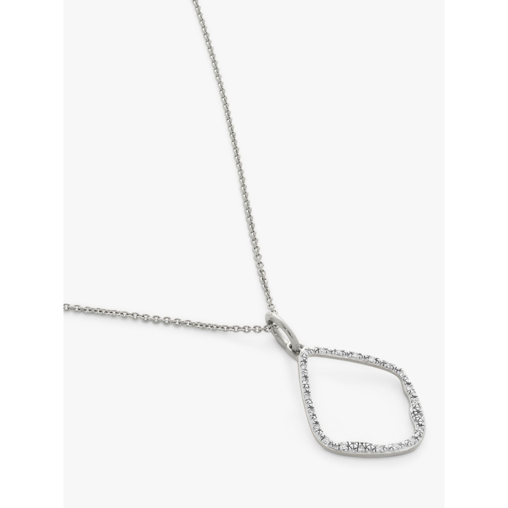 Lab Grown Diamond Heart Necklace Adjustable 41-46cm/16-18' in Sterling  Silver and Lab Grown Diamond | Jewellery by Monica Vinader