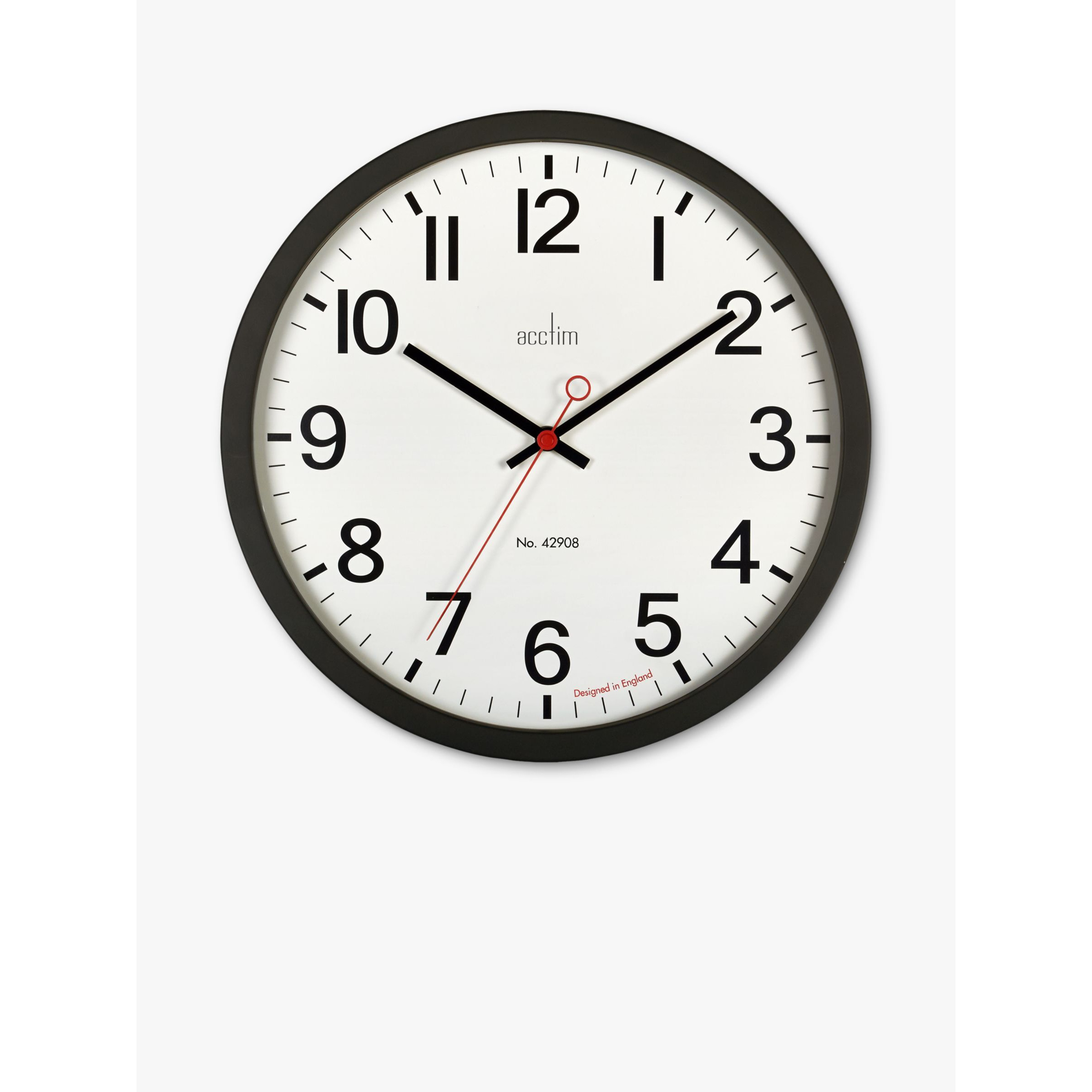 Acctim Kempston Analogue Wall Clock, 35cm, Black - image 1