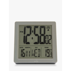 Acctim Axel Radio Controlled Digital LCD Alarm Clock, Grey - thumbnail 2