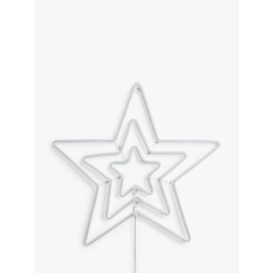 John Lewis Neon Trio Star Christmas Wall Light, Red/White - thumbnail 2
