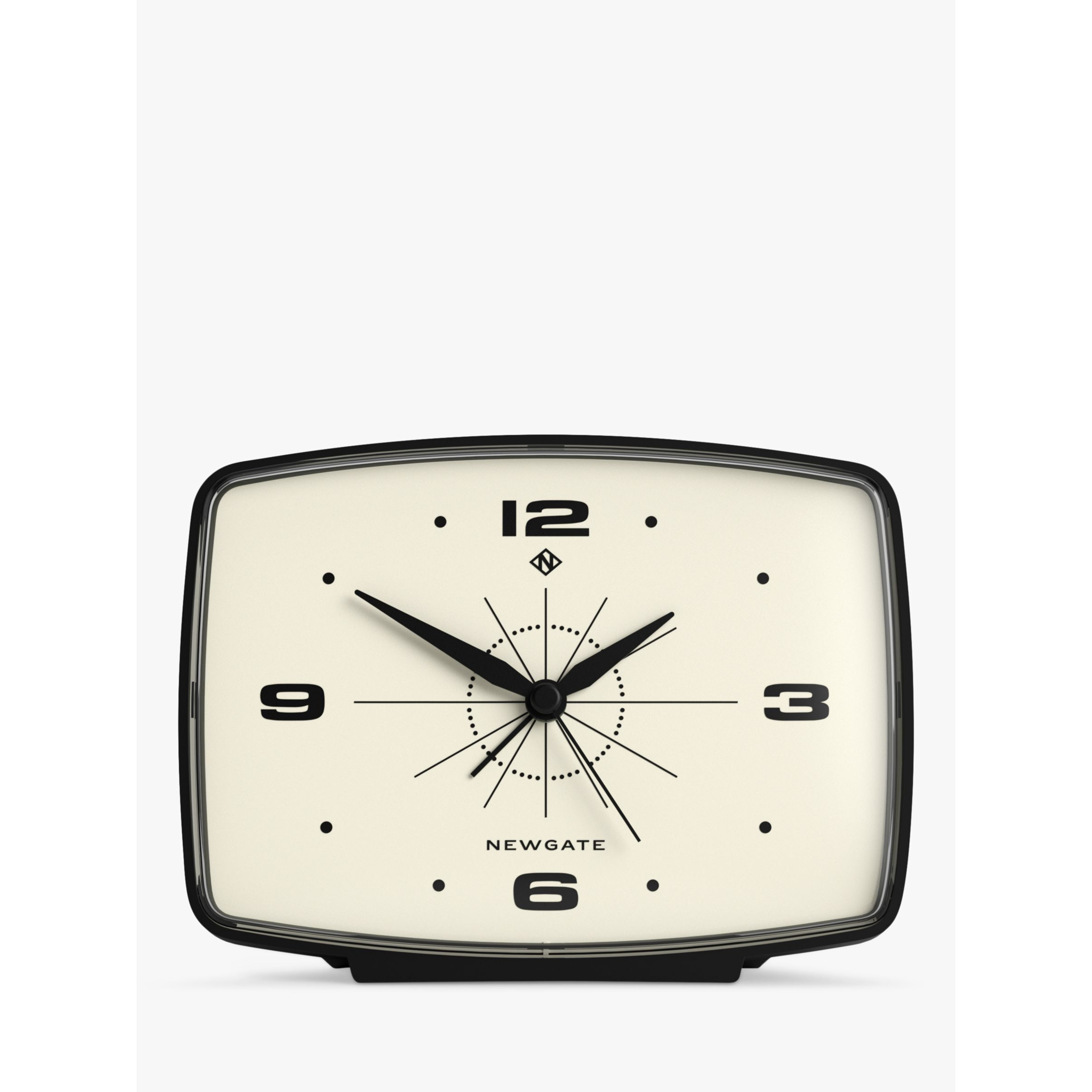 Newgate Clocks Retro Brooklyn Silent Sweep Alarm Clock, Black - image 1