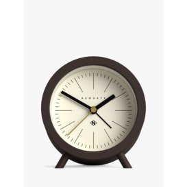 Newgate Clocks Fred Mid-Century Modern Silent Sweep Alarm Clock, Chocolate Black