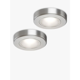 Sensio Zeta LED Under Kitchen Cabinet Spot Light, Pack of 2, White/Stainless Steel