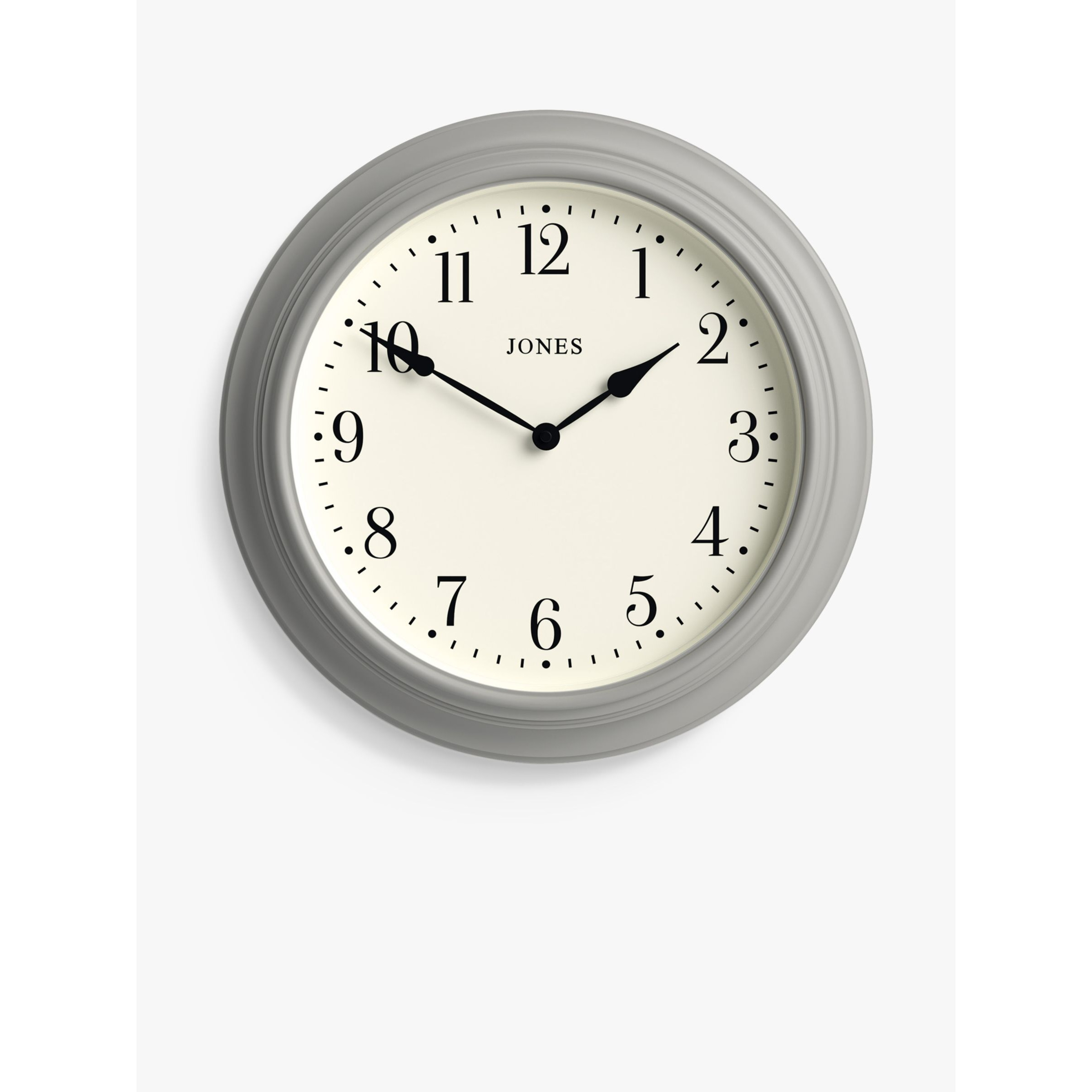 Jones Clocks Supper Club Quartz Analogue Wall Clock, 40.5cm, Cloud Grey - image 1