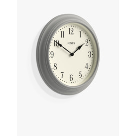 Jones Clocks Supper Club Quartz Analogue Wall Clock, 40.5cm, Cloud Grey - thumbnail 2