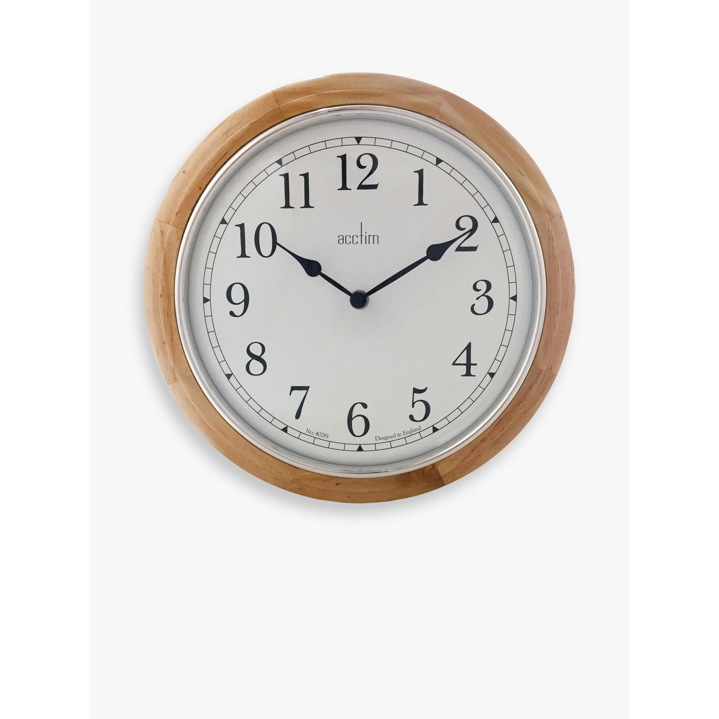 Acctim Winchester Light Wood Analogue Quartz Wall Clock, 31cm, Natural