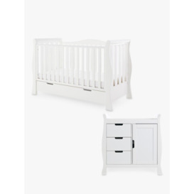 Obaby Stamford Luxe Cotbed & Closed Changing Unit, White - thumbnail 2