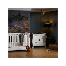 Obaby Stamford Luxe Cotbed & Closed Changing Unit, White - thumbnail 1