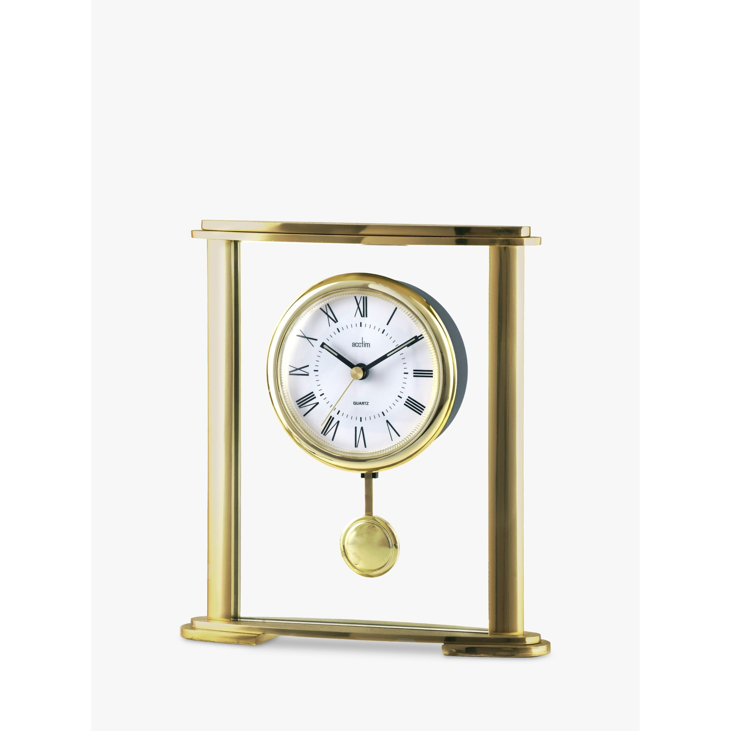 Acctim Welwyn Roman Numeral Pendulum Mantel Clock, Gold
