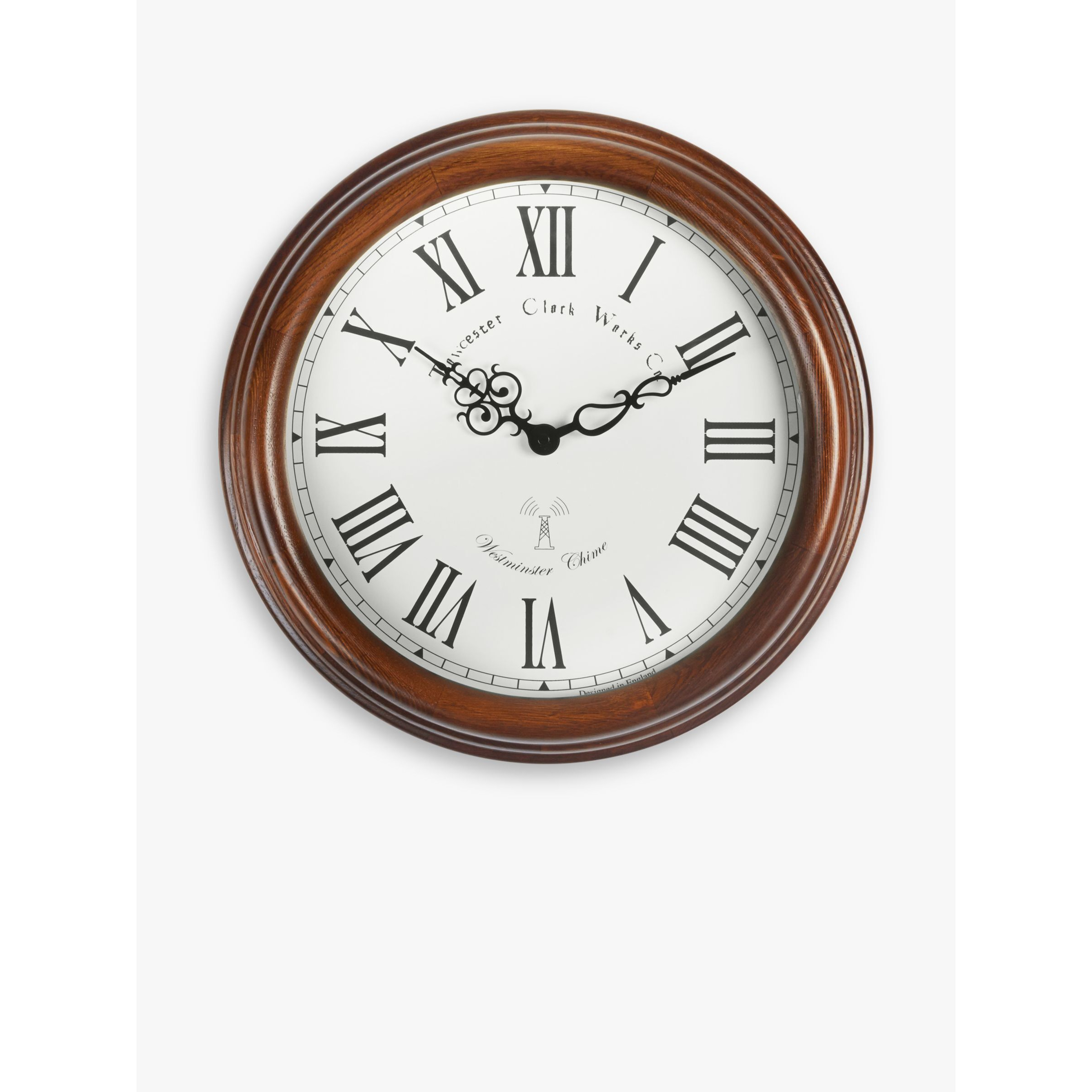 Acctim Towcester Lacock Radio Controlled Roman Numeral Analogue Wood Wall Clock, 39cm, Natural - image 1