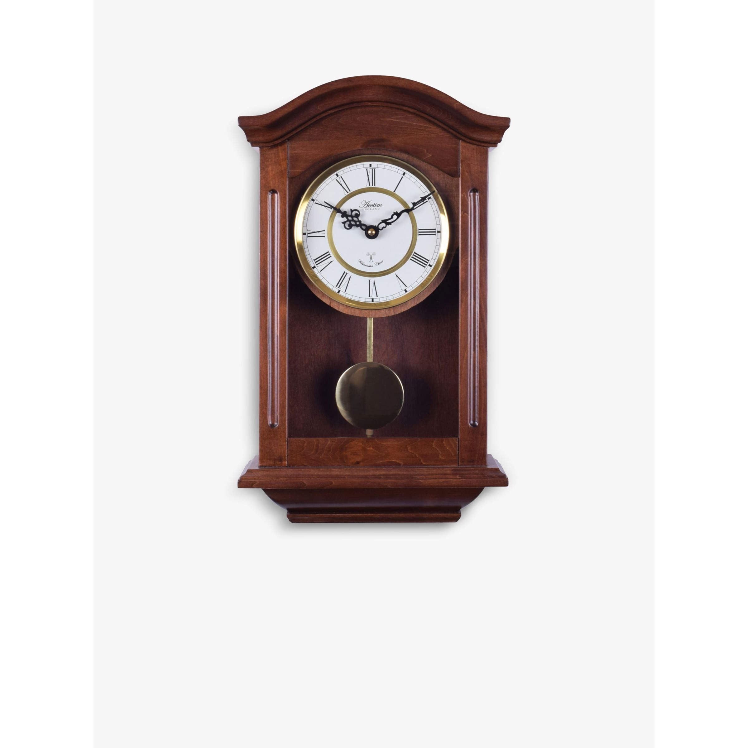 Acctim Thorncroft Radio Controlled Westminster Chime Wood Case Pendulum Wall Clock, Brown - image 1