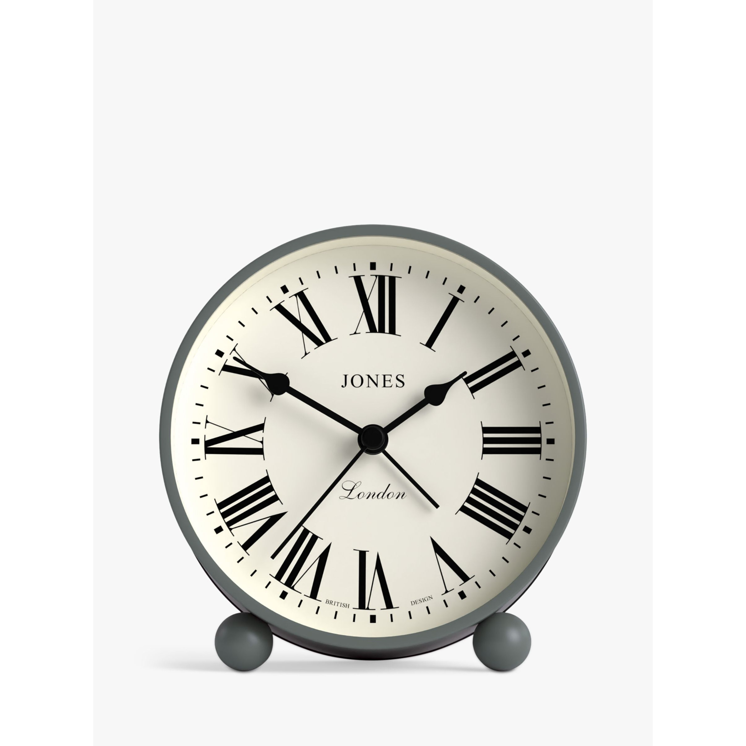 Jones Clocks Marble Roman Numeral Analogue Alarm Clock, Moss Green - image 1