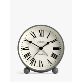 Jones Clocks Marble Roman Numeral Analogue Alarm Clock, Moss Green