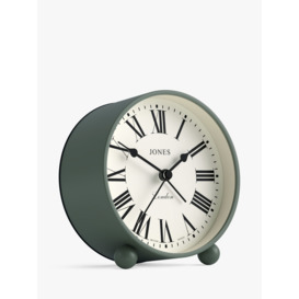 Jones Clocks Marble Roman Numeral Analogue Alarm Clock, Moss Green - thumbnail 2