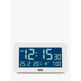 Braun BC10 Temperature & Date Digital Alarm Clock, White - thumbnail 2