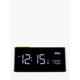 Braun BC16 Digital VA LCD Alarm Clock, Black by John Lewis & Partners