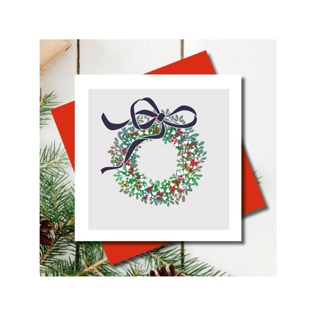 Marina B Designs Foiled Wreath Christmas Card