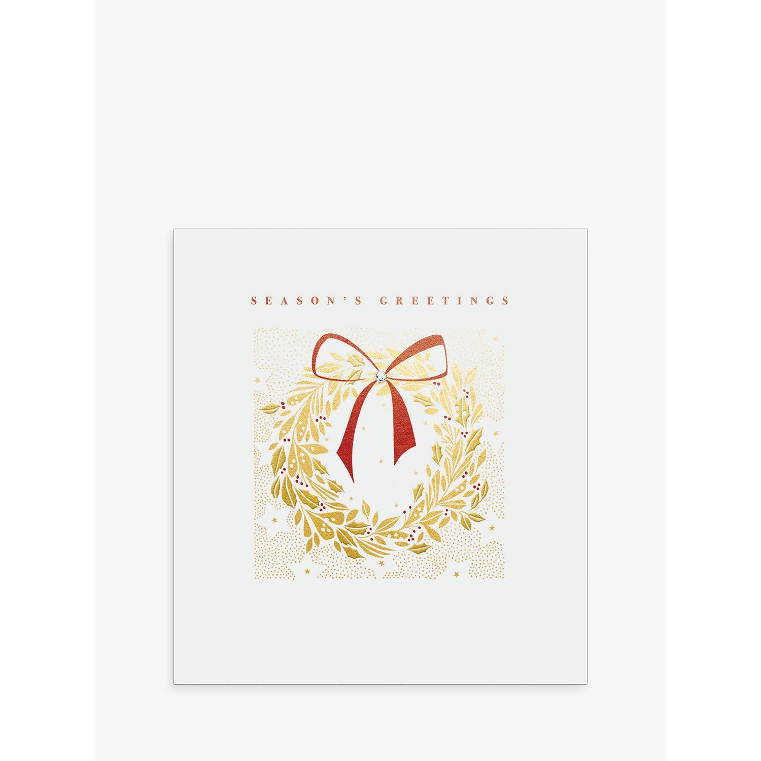 The Proper Mail Company Gold Christmas Wreath Christmas Card