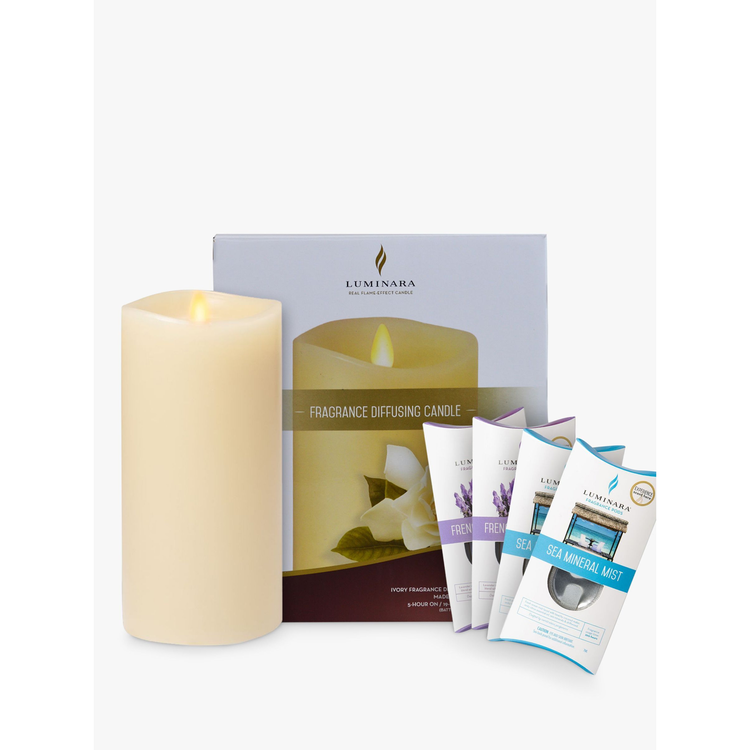 Luminara Fragrance Diffusing LED Pillar Candle, Ivory - image 1