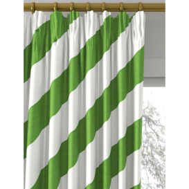 Harlequin x Sophie Robinson Paper Straw Stripe Made to Measure Curtains or Roman Blind, Peridot