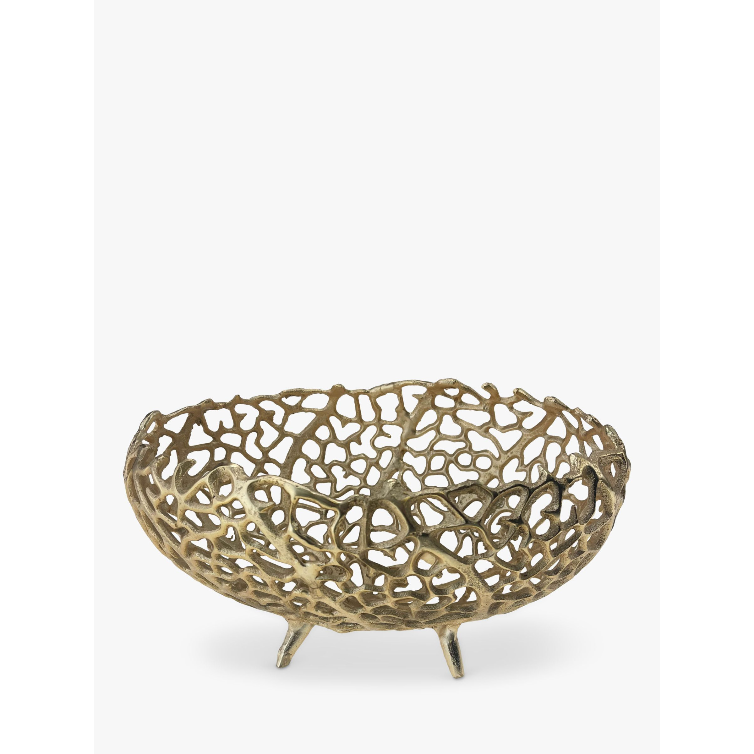 Culinary Concepts Coral Footed Metal Basket Bowl, 19cm, Gold - image 1