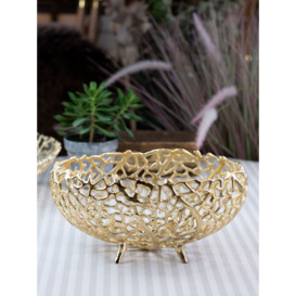 Culinary Concepts Coral Footed Metal Basket Bowl, 19cm, Gold - thumbnail 2