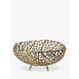 Culinary Concepts Coral Footed Metal Basket Bowl, 19cm, Gold