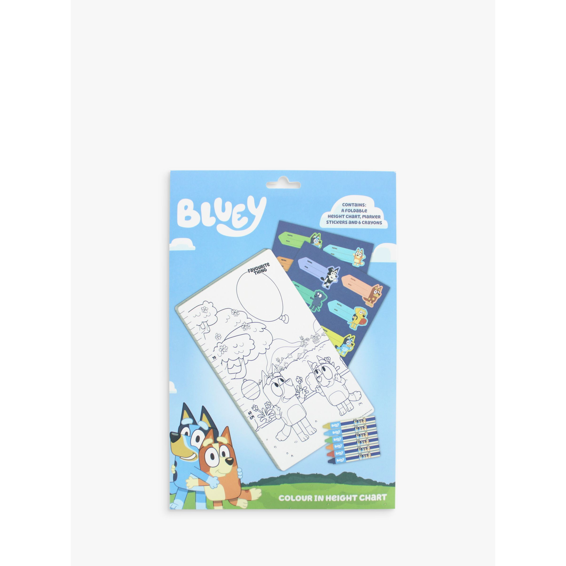 Bluey Colour In Height Chart & Crayon Set, Multi - image 1