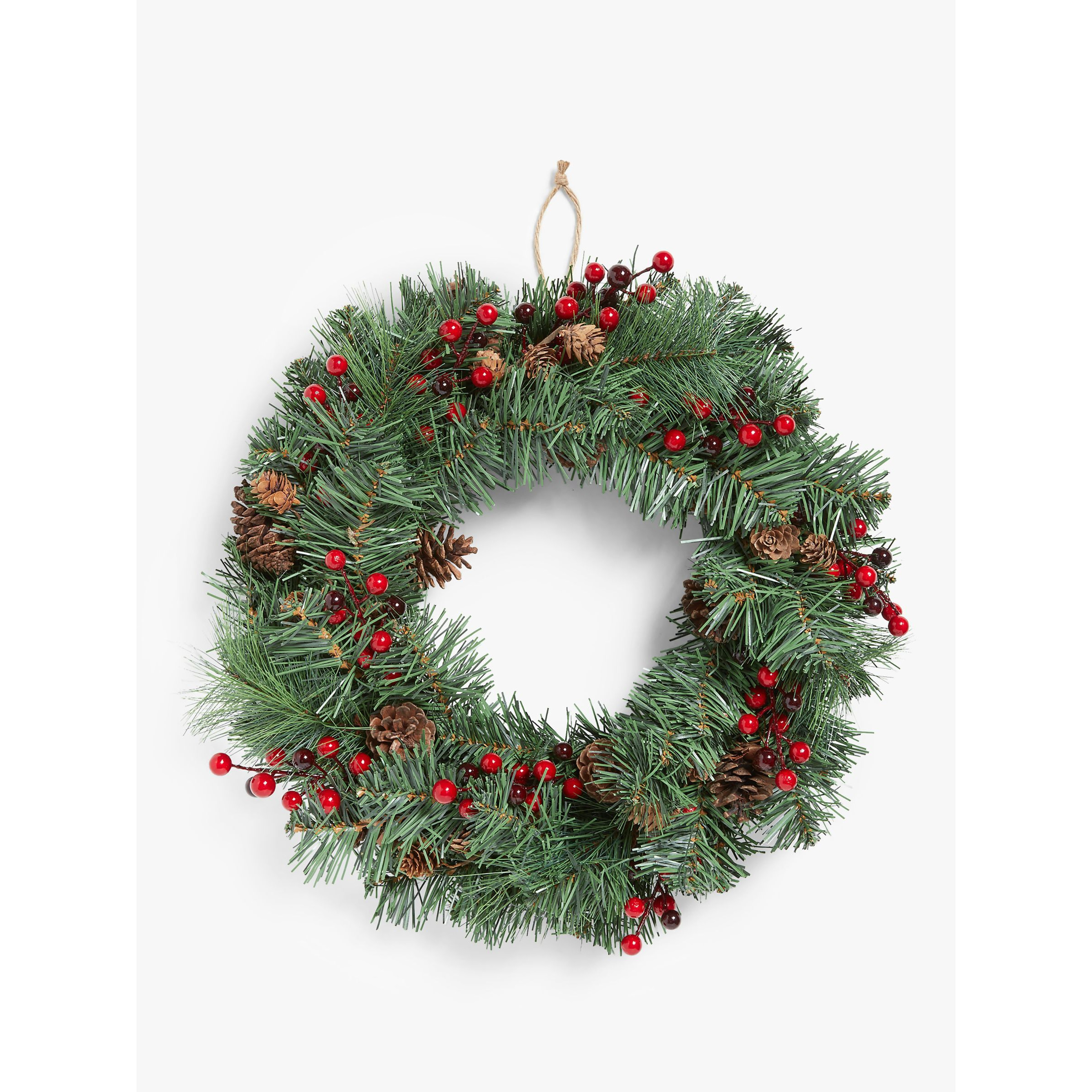 John Lewis Christmas Cottage Red Berry Pine Wreath - image 1