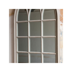One.World Wilton Arched Wood Window Wall Mirror, 130 x 65m, Grey - thumbnail 2