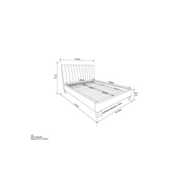 John Lewis Fluted Upholstered Bed Frame, Double - thumbnail 2