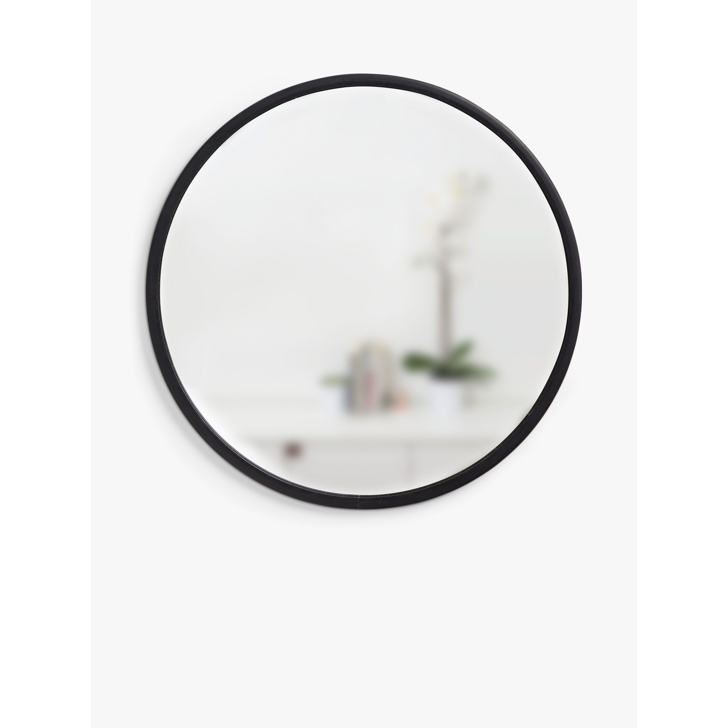 Umbra Hub Rubber Round Mirror, 60cm, Black - image 1