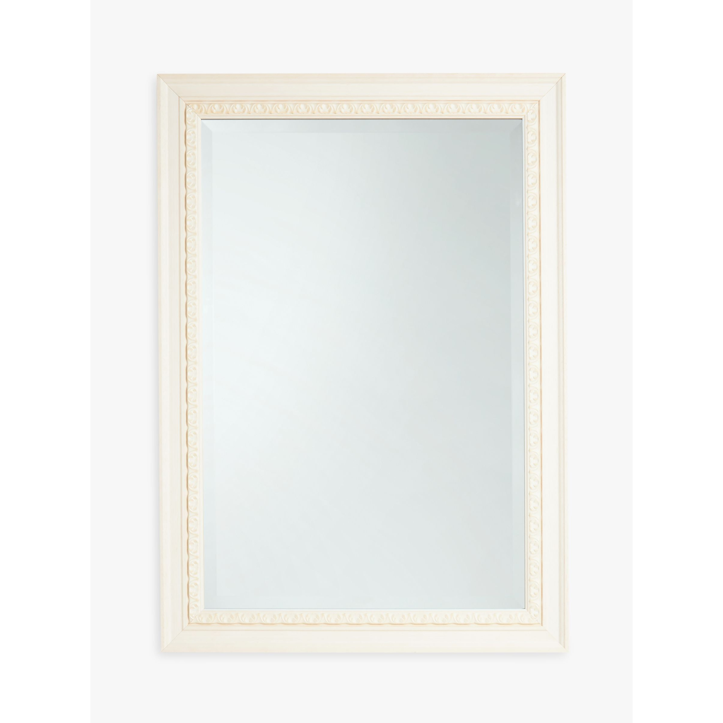 John Lewis Exeter Rectangular Wood Frame Wall Mirror, Cream - image 1
