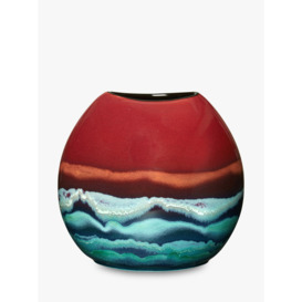 Poole Pottery Horizon Earthenware Purse Vase, H20cm, Red/Multi