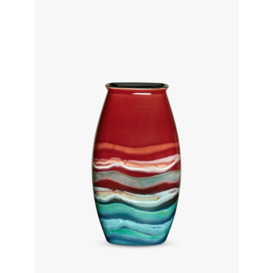 Poole Pottery Horizon Earthenware Manhattan Vase, H26cm, Red/Multi